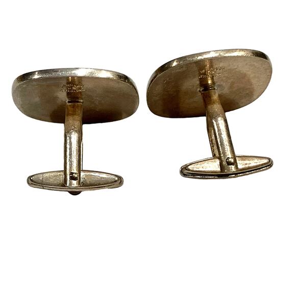50s 60s Hermann Siersbol Mid Century Sterling Silver Cufflinks Scales LIBRA - Picture 6 of 8
